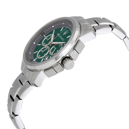 Maserati Successo Chronograph Green Dial Silver Steel Strap Watch For Men - R8873621017 Buy Now By Maserati
