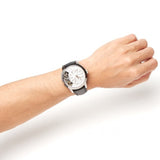 Fossil Townsman Twist Multifunction White Dial Black Leather Strap Watch for Men - ME1164 Buy Now By Fossil