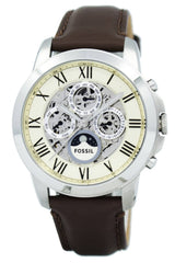 Fossil Grant Automatic White Dial Brown Leather Strap Watch for Men - ME3027 Buy Now By Fossil