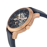 Fossil Grant Automatic Skeleton Blue Dial Blue Leather Strap Watch for Men - ME3102 Buy Now By Fossil