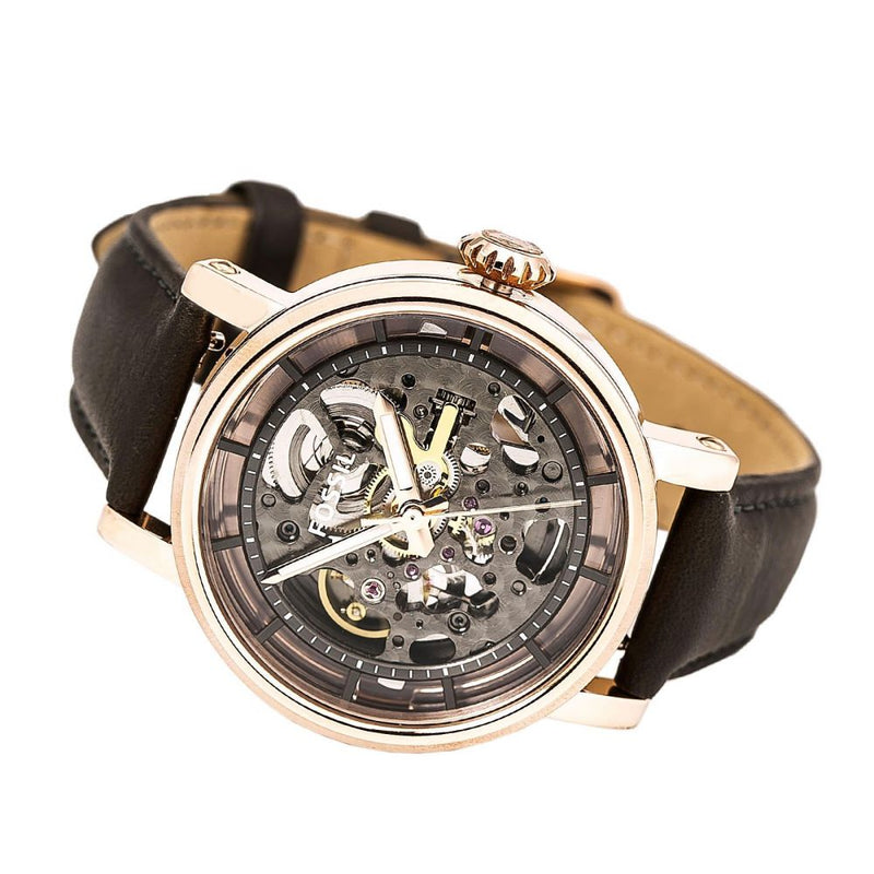 Fossil Boyfriend Automatic Skeleton Grey Dial Grey Leather Strap Watch for Women - ME3089 Buy Now By Fossil