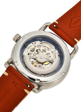 Fossil Commuter Automatic Skeleton Blue Dial Brown Leather Strap Watch for Men - ME3159 Buy Now By Fossil