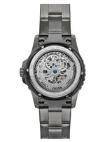 Fossil FB-01 Automatic Skeleton Black Dial Grey Steel Strap Watch for Men - ME3201 Buy Now By Fossil