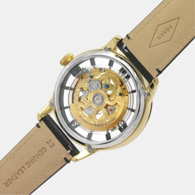 Fossil Townsman Automatic Skeleton Black Dial Black Leather Strap Watch for Men - ME3210 Buy Now By Fossil