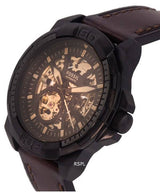 Fossil Bronson Automatic Skeleton Black Dial Brown Leather Strap Watch for Men - ME3219 Buy Now By Fossil