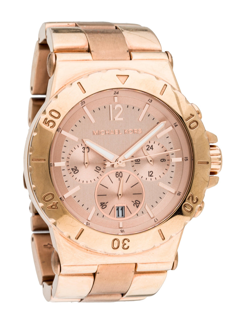 Shop Michael Kors Dylan Rose Gold Dial Rose Gold Steel Strap Watch for Women - MK5314 in USA