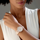 Michael Kors Sofie Chronograph Mother of Pearl White Dial Rose Gold Steel Strap Watch For Women - MK6576 Buy Now By Michael Kors