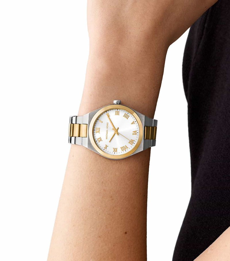Michael Kors Lennox Three-Hand White Dial Two Tone Steel Strap Watch for Women - MK7464 Buy Now By Michael Kors