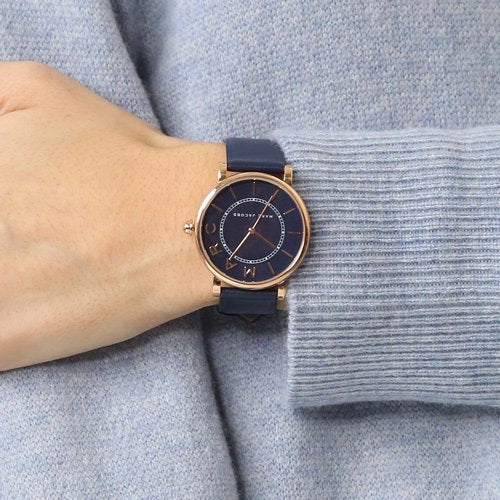 Marc Jacobs Roxy Navy Blue Dial Navy Blue Leather Strap Watch for Women - MJ1539 Buy Now By Marc Jacobs