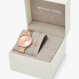 Shop Michael Kors Pyper Quartz Rose Gold Dial Rose Gold Steel Strap Watch For Women - MK1040 in USA