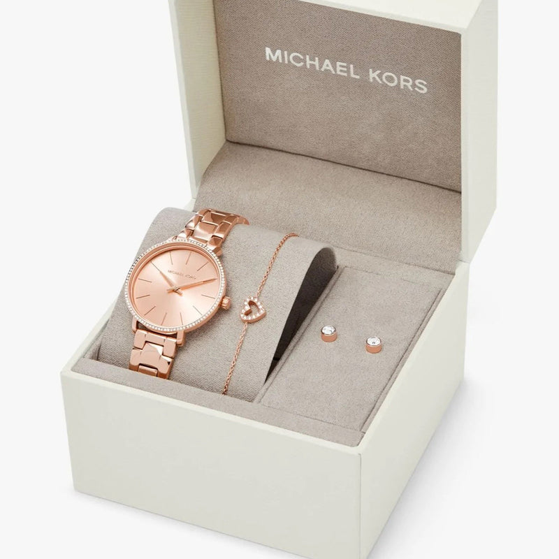 Shop Michael Kors Pyper Quartz Rose Gold Dial Rose Gold Steel Strap Watch For Women - MK1040 in USA