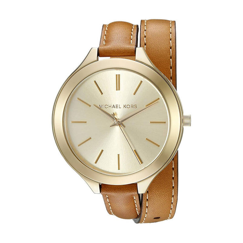 Michael Kors Runway Gold Dial Brown Leather Strap Watch For Women - MK2256 Buy Now By Michael Kors