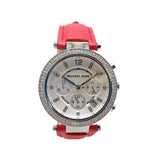 Michael Kors Parker Silver Dial Red Leather Strap Watch for Women - MK2278 Buy Now By Michael Kors