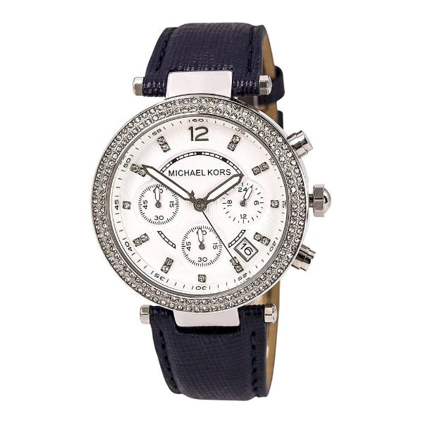 Michael Kors Parker White Dial Navy Blue Leather Strap Watch for Women - MK2293 Buy Now By Michael Kors