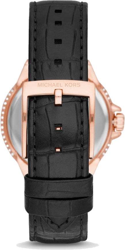 Michael Kors Camille Three-Hand Crystals White Dial Black Leather Strap Watch for Women - MK2962 Buy Now By Michael Kors