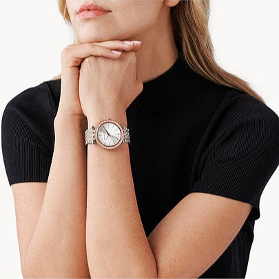 Michael Kors Darci Silver Dial Two Tone Stainless Steel Strap Watch for Women - MK3203 Buy Now By Michael Kors