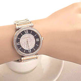 Michael Kors Catlin Black Dial Rose Gold Steel Strap Watch for Women - MK3339
