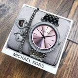 Michael Kors Darci Crystal Pink Dial Silver Stainless Steel Strap Watch for Women - MK3352 Buy Now By Michael Kors
