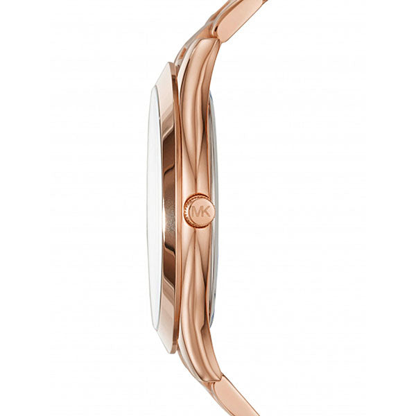 Michael Kors Slim Runway Quartz Blue Dial Rose Gold Steel Strap Watch For Women - MK3494 Buy Now By Michael Kors