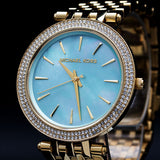 Michael Kors Darci Analog Mother of Pearl Green Dial Gold Steel Strap Watch For Women - MK3498 Buy Now By Michael Kors