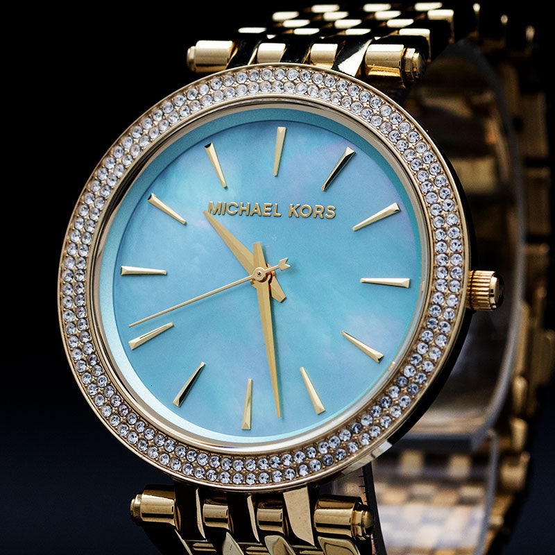 Michael Kors Darci Analog Mother of Pearl Green Dial Gold Steel Strap Watch For Women - MK3498 Buy Now By Michael Kors
