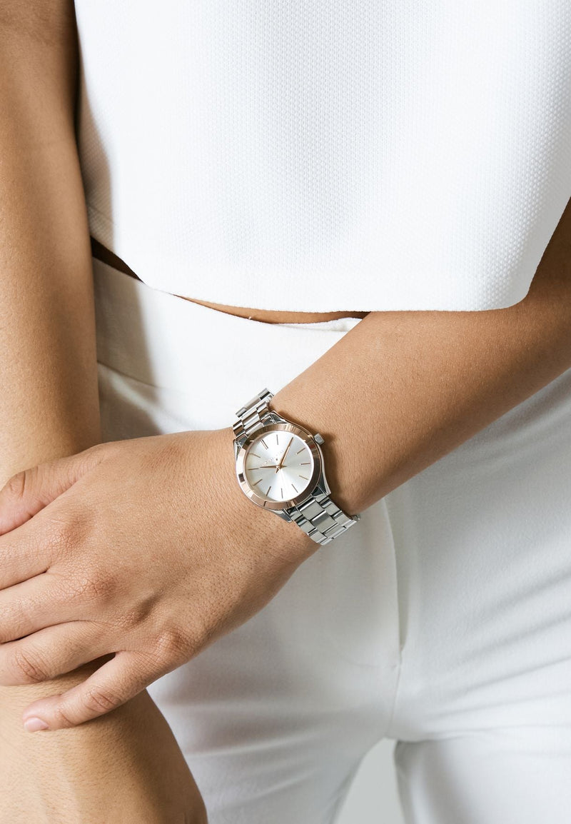 Michael Kors Mini Slim Runway Silver Dial Silver Steel Strap Watch for Women - MK3514 Buy Now By Michael Kors