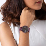 Shop Michael Kors Darci Black Dial Purple Steel Strap Watch for Women - MK3554 in USA