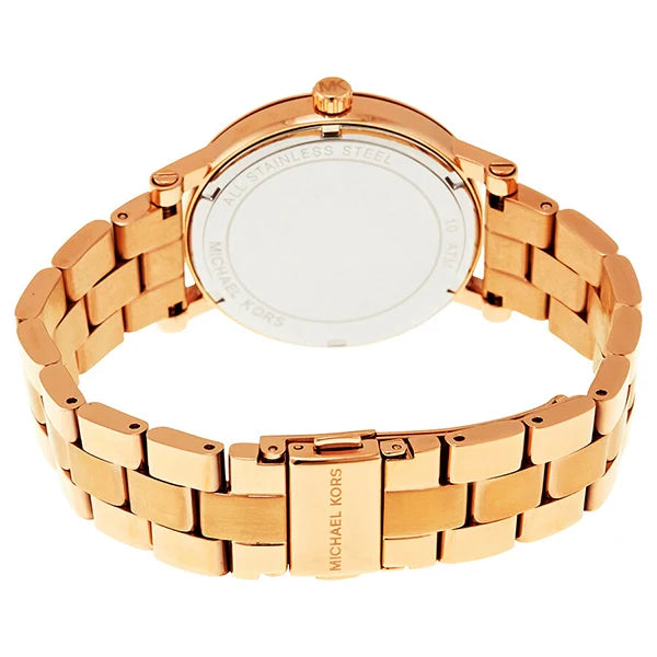 Michael Kors Noire Black Dial Rose Gold Steel Strap Watch for Women - MK3585 Buy Now By Michael Kors