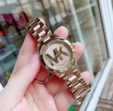 Michael Kors Mini Slim Runway Rose Gold Dial Two Tone Steel Strap Watch for Women - MK3650 Buy Now By Michael Kors