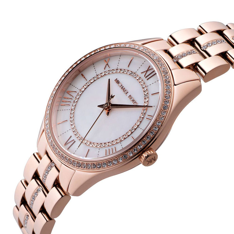 Michael Kors Lauryn Mother of Pearl Dial Rose Gold Steel Strap Watch for Women - MK3716 Buy Now By Michael Kors
