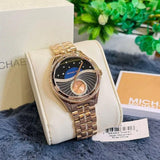 Michael Kors Lauryn Blue Dial Rose Gold Steel Strap Watch for Women - MK3723 Buy Now By Michael Kors