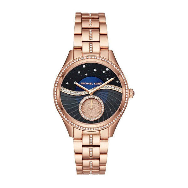 Michael Kors Lauryn Blue Dial Rose Gold Steel Strap Watch for Women - MK3723 Buy Now By Michael Kors