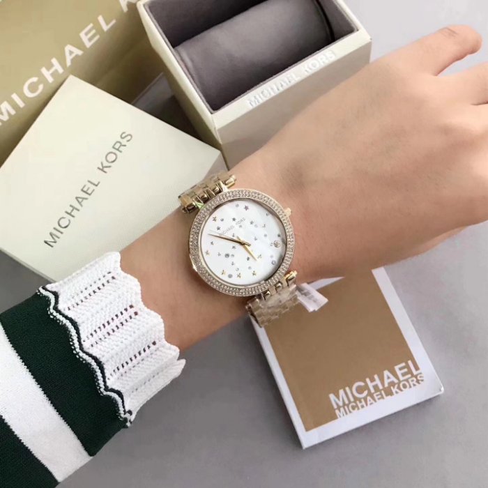 Michael Kors Darci White Dial Gold Steel Strap Watch for Women - MK3727 Buy Now By Michael Kors
