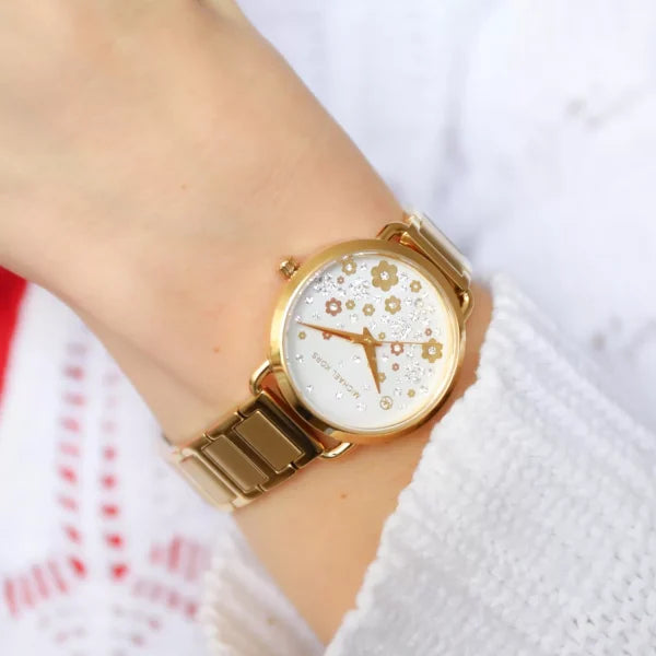 Michael Kors Portia Quartz White Dial Gold Steel Strap Watch for Women - MK3840 Buy Now By Michael Kors