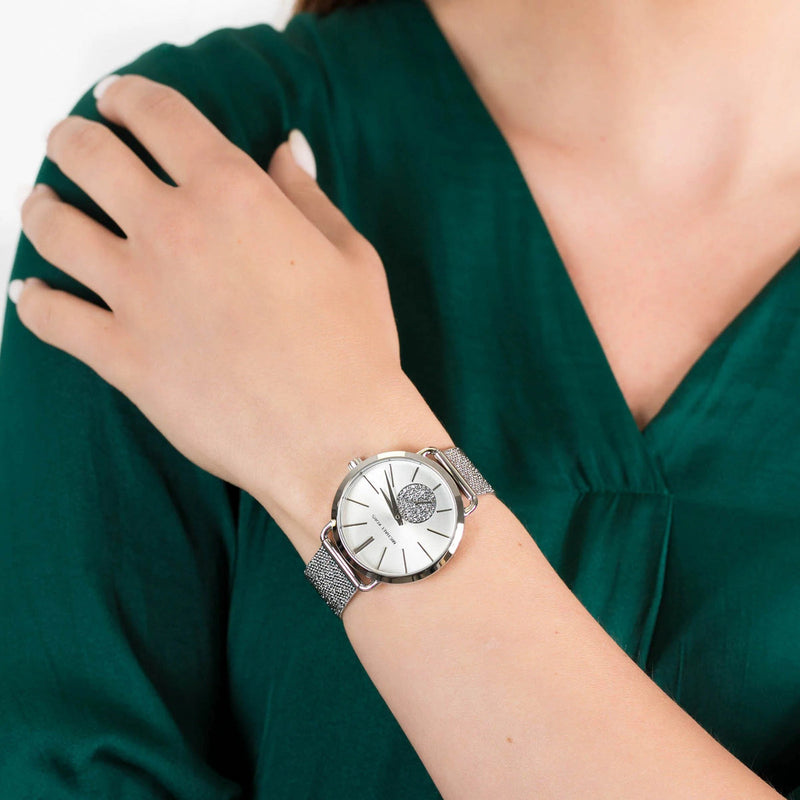 Michael Kors Portia Silver Dial Silver Mesh Bracelet Watch for Women - MK3843 Buy Now By Michael Kors