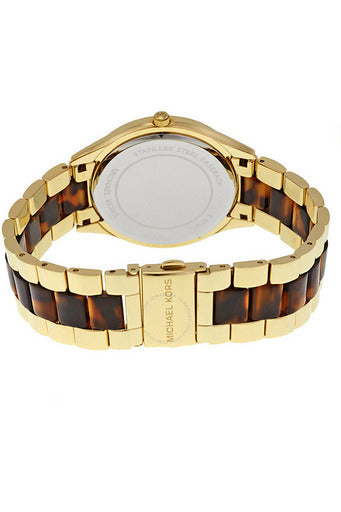 Michael Kors Slim Runway Tortoise Shell Dial Two Tone Steel Strap Watch for Women - MK4284 Buy Now By Michael Kors