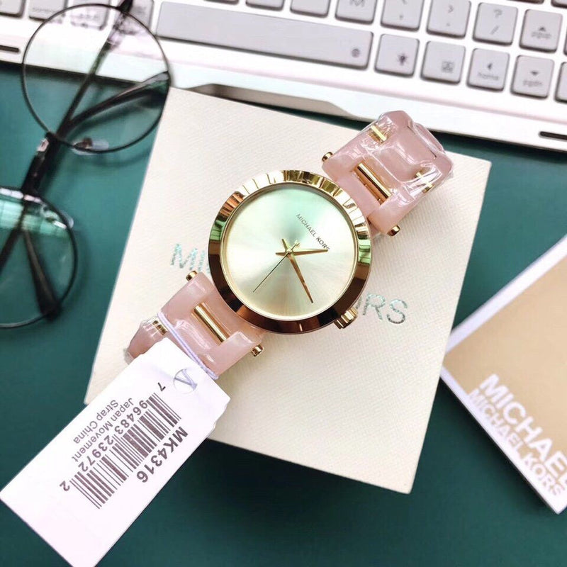 Michael Kors Delray Rose Gold Dial Pink Steel Strap Watch for Women - MK4316 Buy Now By Michael Kors
