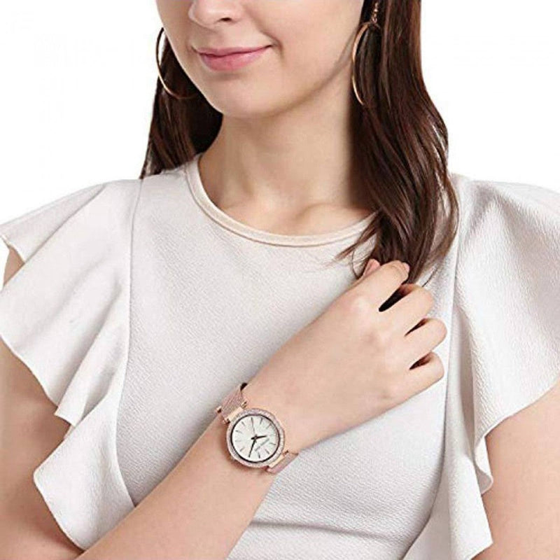 Michael Kors Darci Quartz Mother of Pearl White Dial Rose Gold Mesh Bracelet Watch For Women - MK4519 Buy Now By Michael Kors
