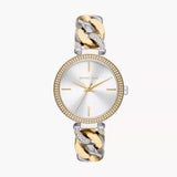 Shop Michael Kors Catelyn Three-Hand Crystals Silver Dial Two Tone Steel Strap Watch for Women - MK4633 in USA
