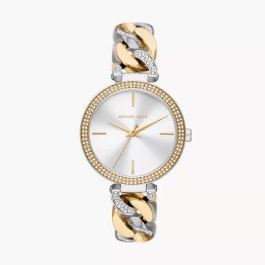 Shop Michael Kors Catelyn Three-Hand Crystals Silver Dial Two Tone Steel Strap Watch for Women - MK4633 in USA