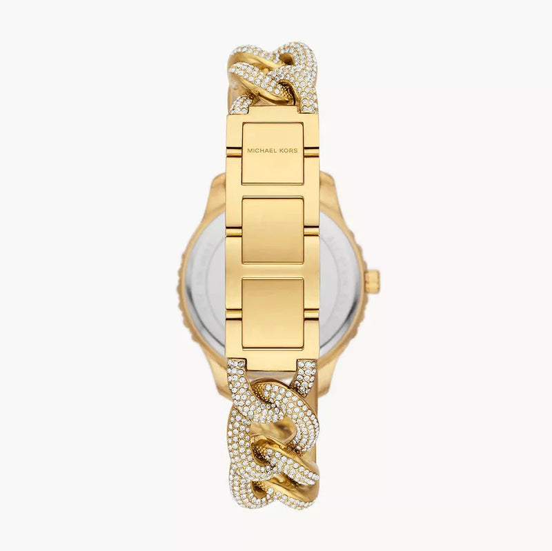 Michael Kors Layton Multifunction Glitz Silver Dial Gold Steel Strap Watch for Women - MK4653 Buy Now By Michael Kors