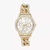 Michael Kors Layton Multifunction Glitz Silver Dial Gold Steel Strap Watch for Women - MK4653 Buy Now By Michael Kors