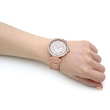 Michael Kors Parker Three-Hand Mother of Pearl White Dial Rose Gold Steel Strap Watch For Women - MK4695 Buy Now By Michael Kors