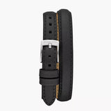 Shop Michael Kors Empire Three-Hand Silver Dial Black Leather Strap Watch For Women - MK4722 in USA