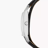Shop Michael Kors Empire Three-Hand Silver Dial Black Leather Strap Watch For Women - MK4722 in USA