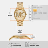 Michael Kors Runway Gold Dial Gold Steel Strap Watch For Women - MK4732 Buy Now By Michael Kors