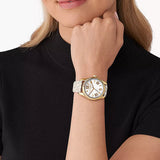 Michael Kors Lexington Analog Silver Dial White Leather Strap Watch For Women - MK4746 Buy Now By Michael Kors