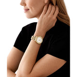 Michael Kors Sage Three-Hand Mother of Pearl White Dial Rose Gold Steel Strap Watch for Women - MK4806 Buy Now By Michael Kors