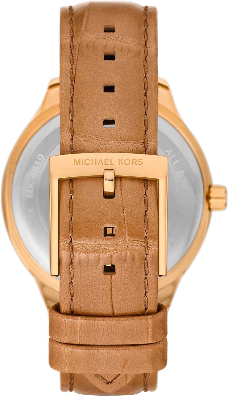 Michael Kors Sage Three-Hand Mother of Pearl White Dial Brown Leather Strap Watch for Women - MK4819 Buy Now By Michael Kors
