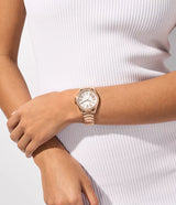 Michael Kors Kacie Three-Hand White Dial Rose Gold Steel Strap Watch for Women - MK4853 Buy Now By Michael Kors